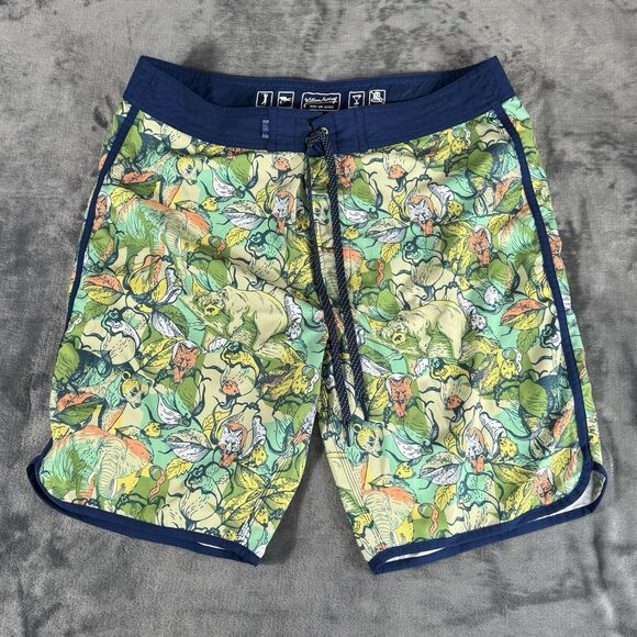 William Murray Sz 34 Golf Swim Board Action Shorts Trunk Green Animal Print - Picture 2 of 13